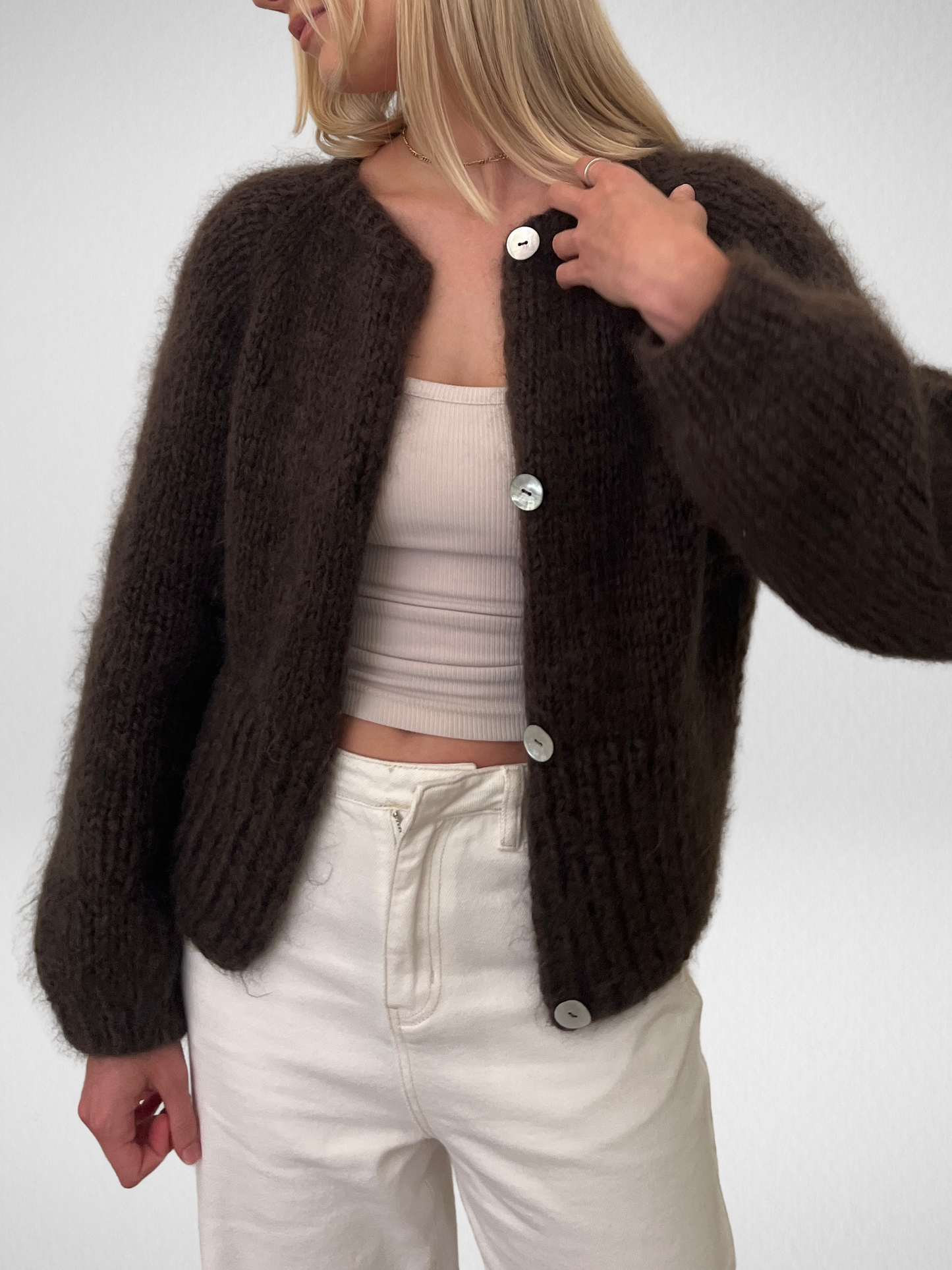 SIENNA KNIT CARDIGAN CHOCOLATE - PRE-ORDER