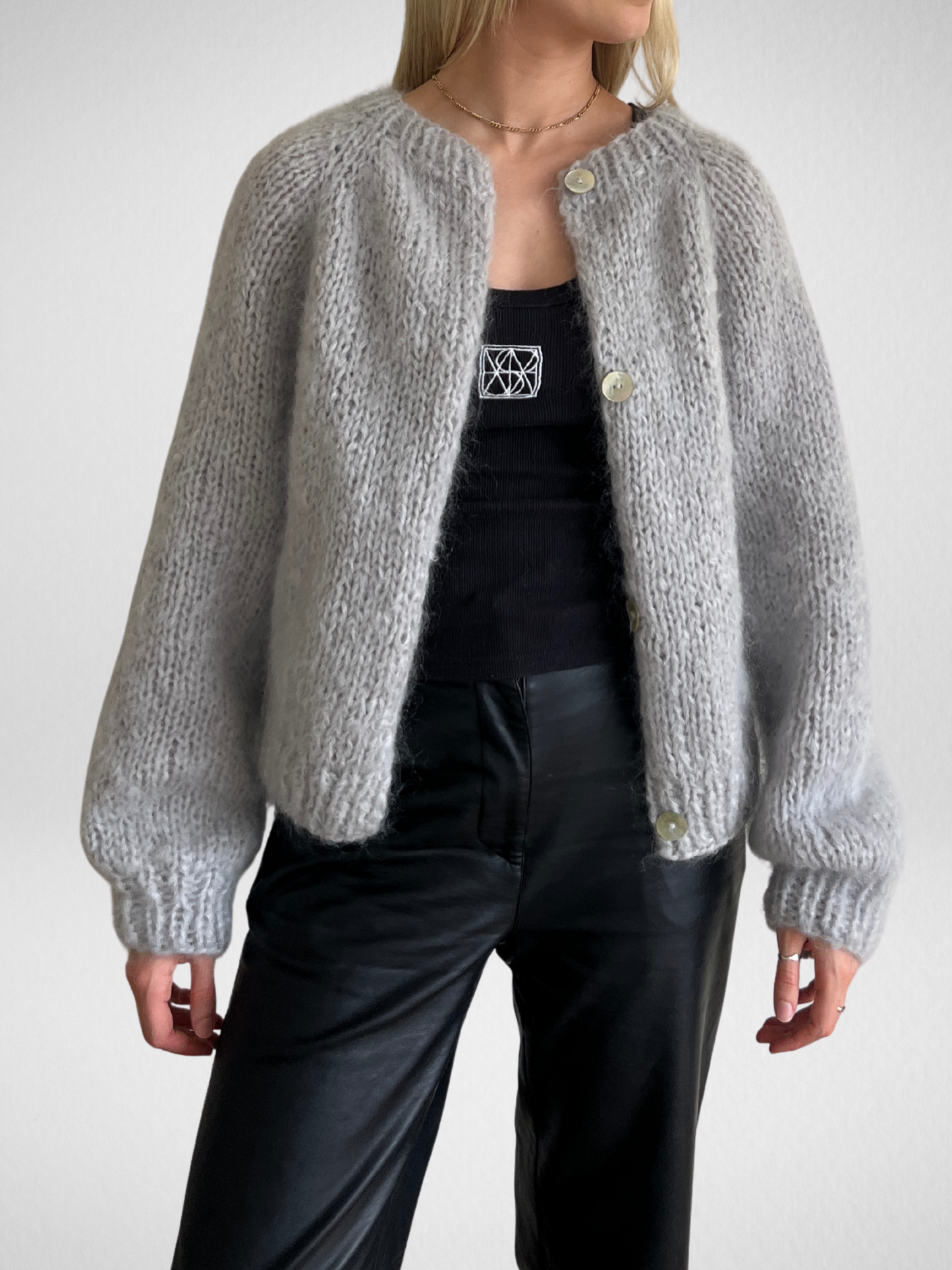 IRIS KNIT CARDIGAN SILVER - PRE-ORDER