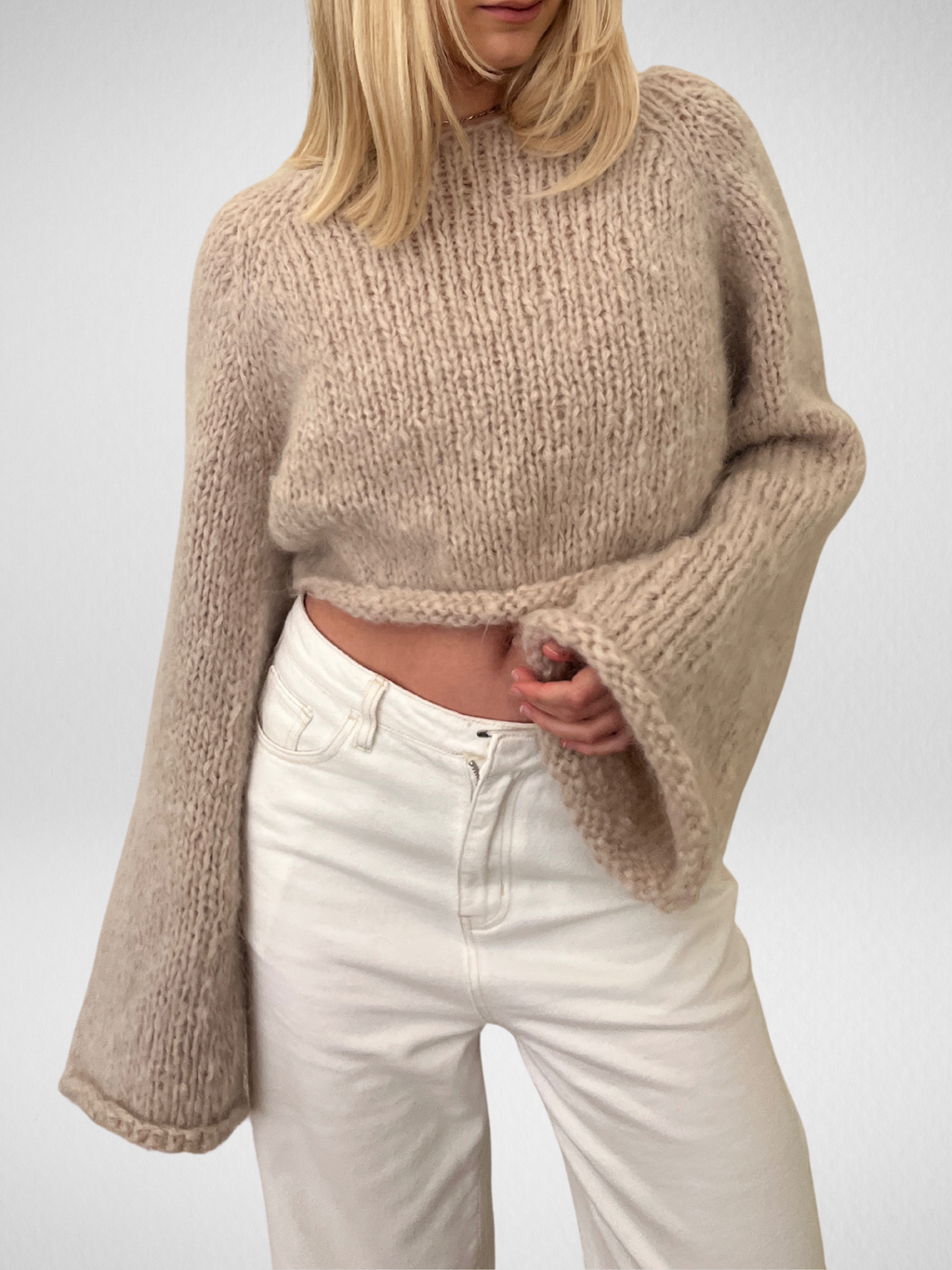 Daphne Knit Jumper Oat - Made to Order