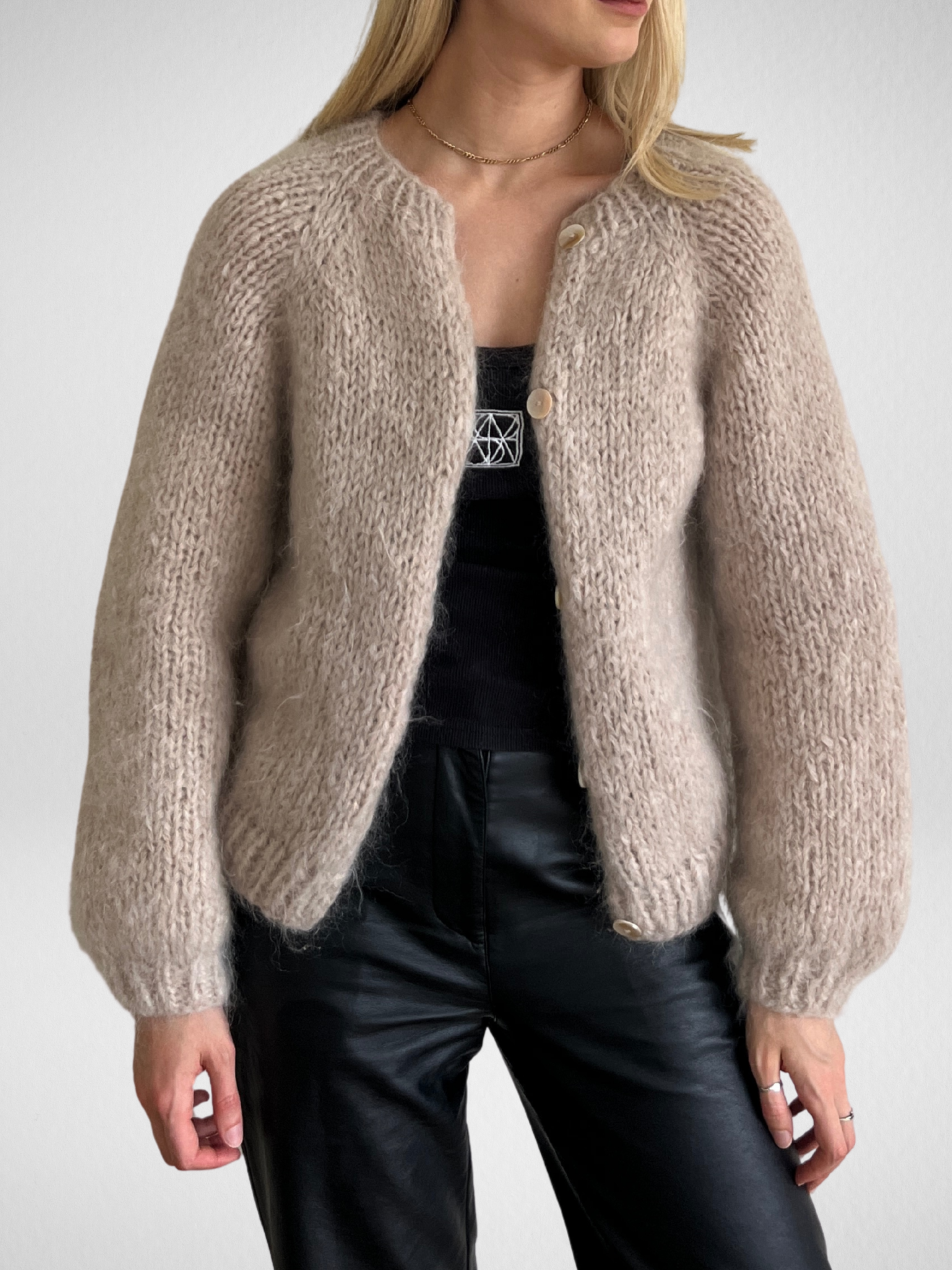 Iris Knit Cardigan Oat - Made to Order