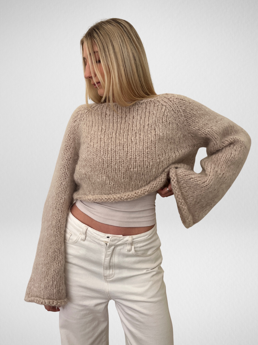 Daphne Knit Jumper Oat - Made to Order