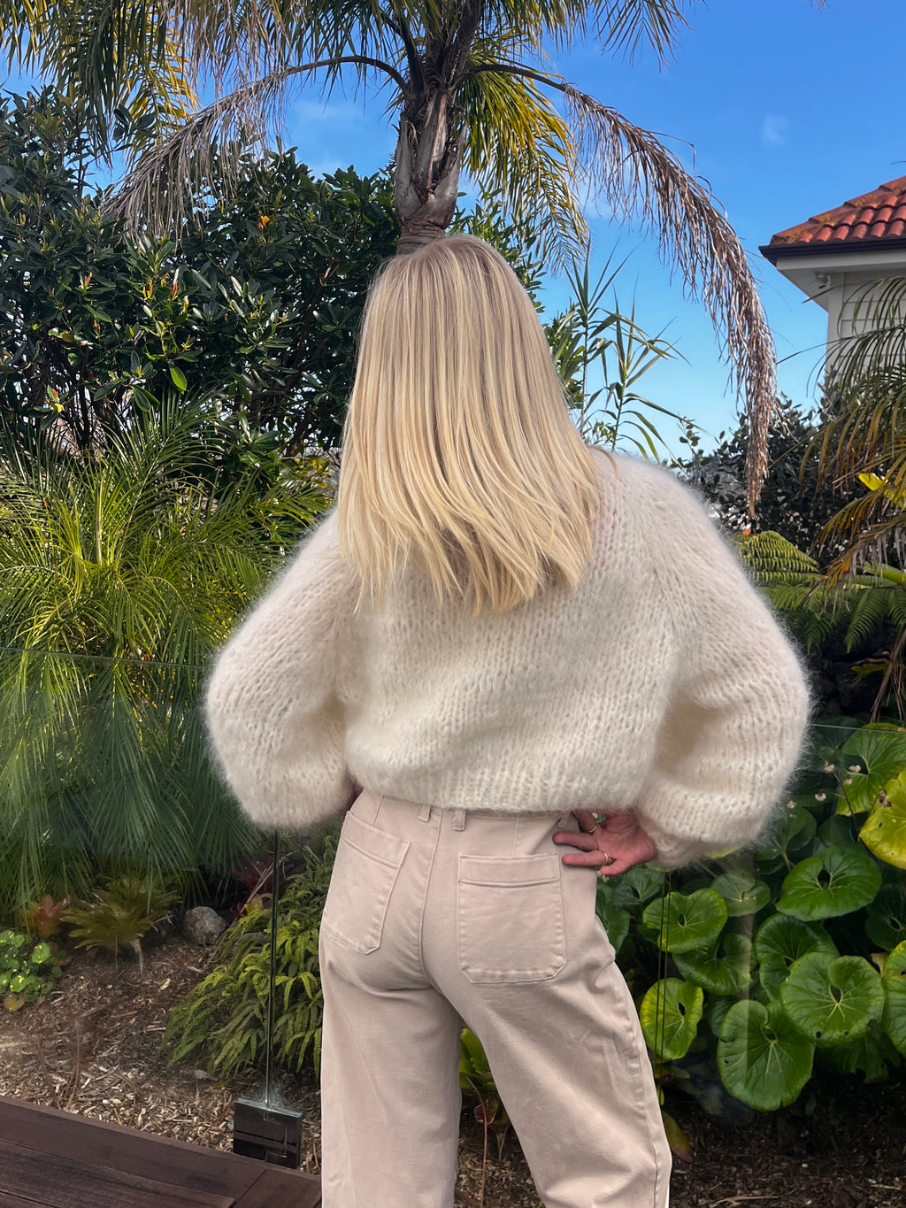 Poppy Knit Cardigan Cream - Made to Order