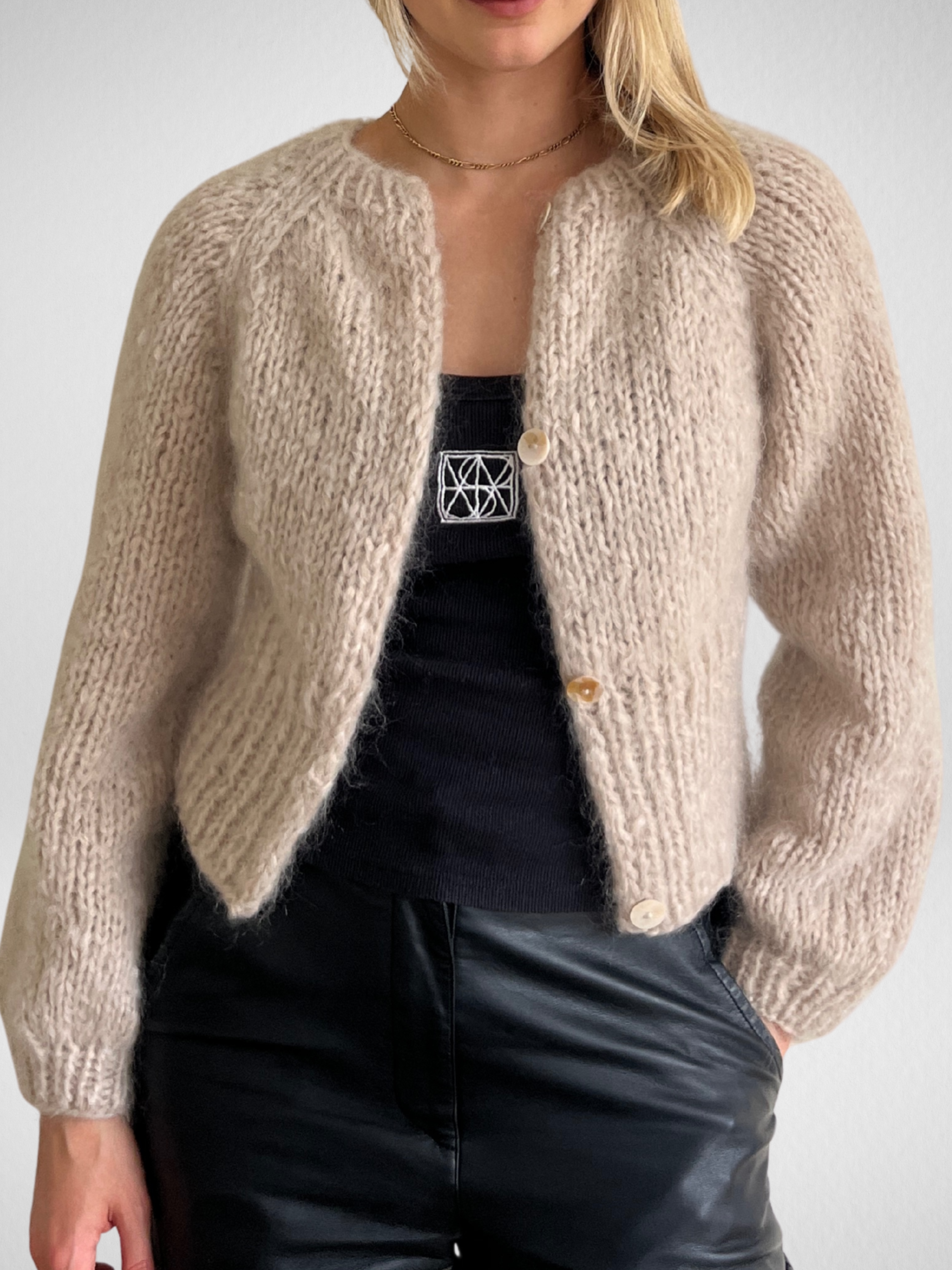 Sienna Knit Cardigan Oat - Made to Order