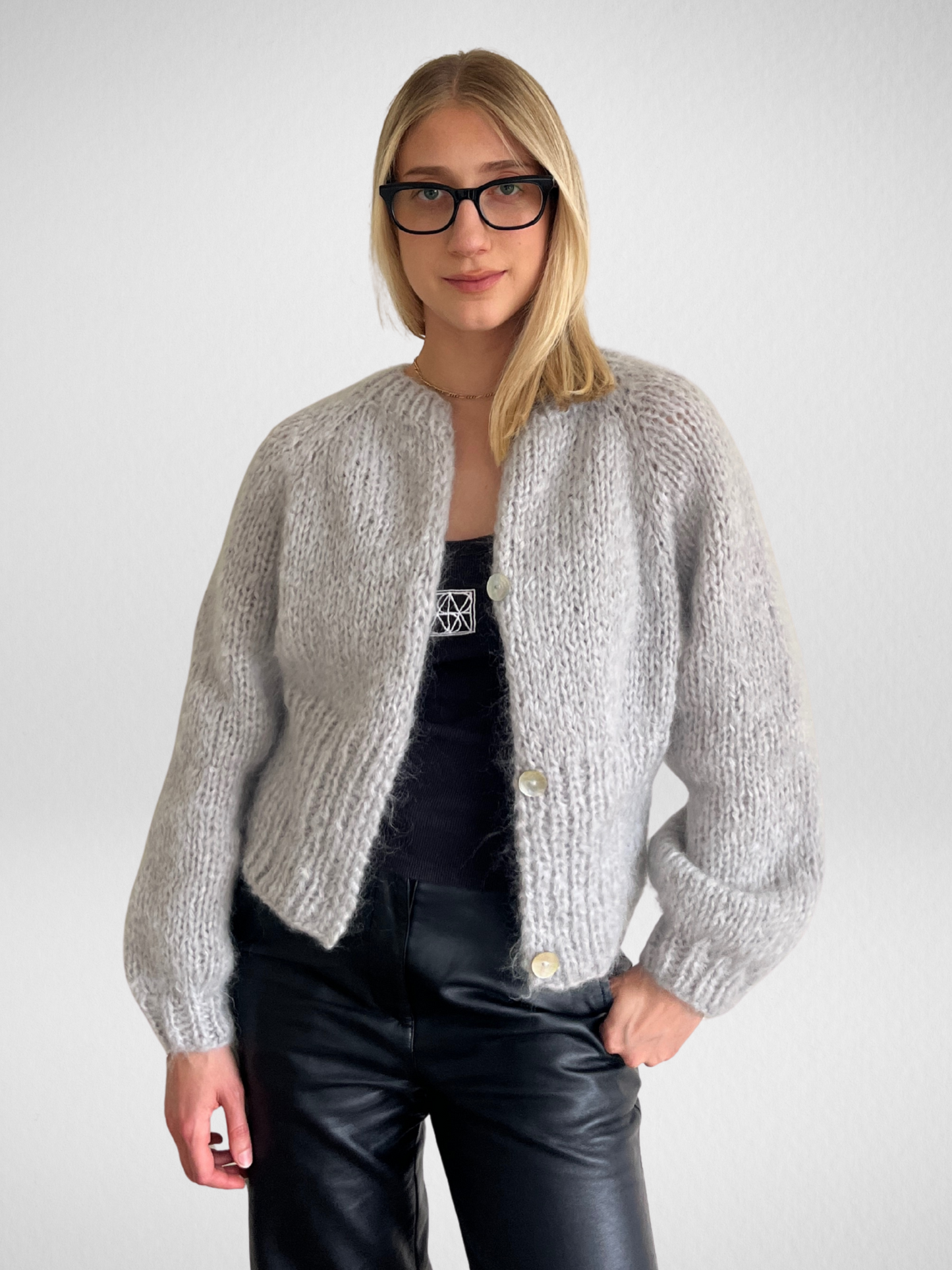 SIENNA KNIT CARDIGAN SILVER - PRE-ORDER
